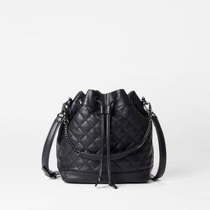 MZ Wallace Metro Drawstring LEATHER Bucket Bag
